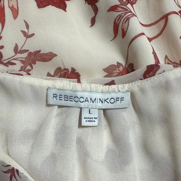 Rebecca Minkoff Floral Ruffle Dress in Red and White Size Large - Picture 14 of 16